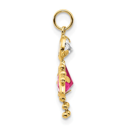 14K Gelbgold 14K October Mädchen Geburtsstein Charm