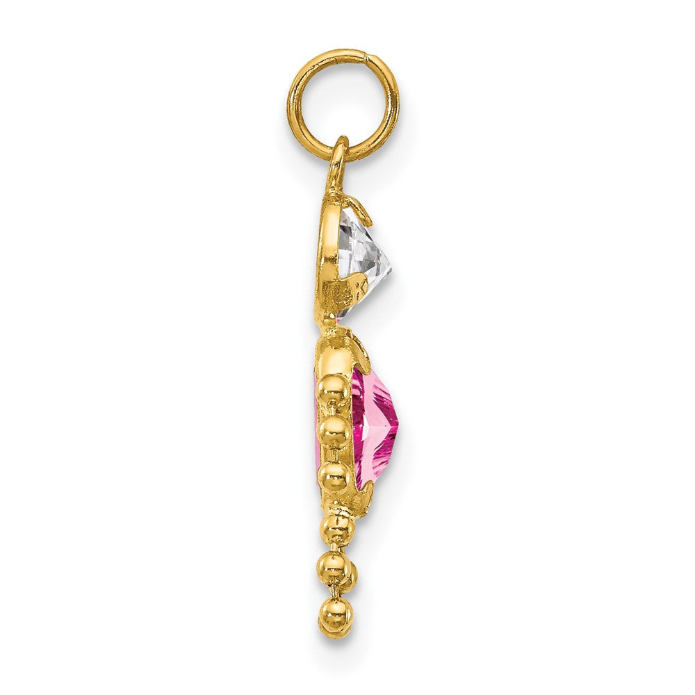 14K Gelbgold 14K October Junge Geburtsstein Charm