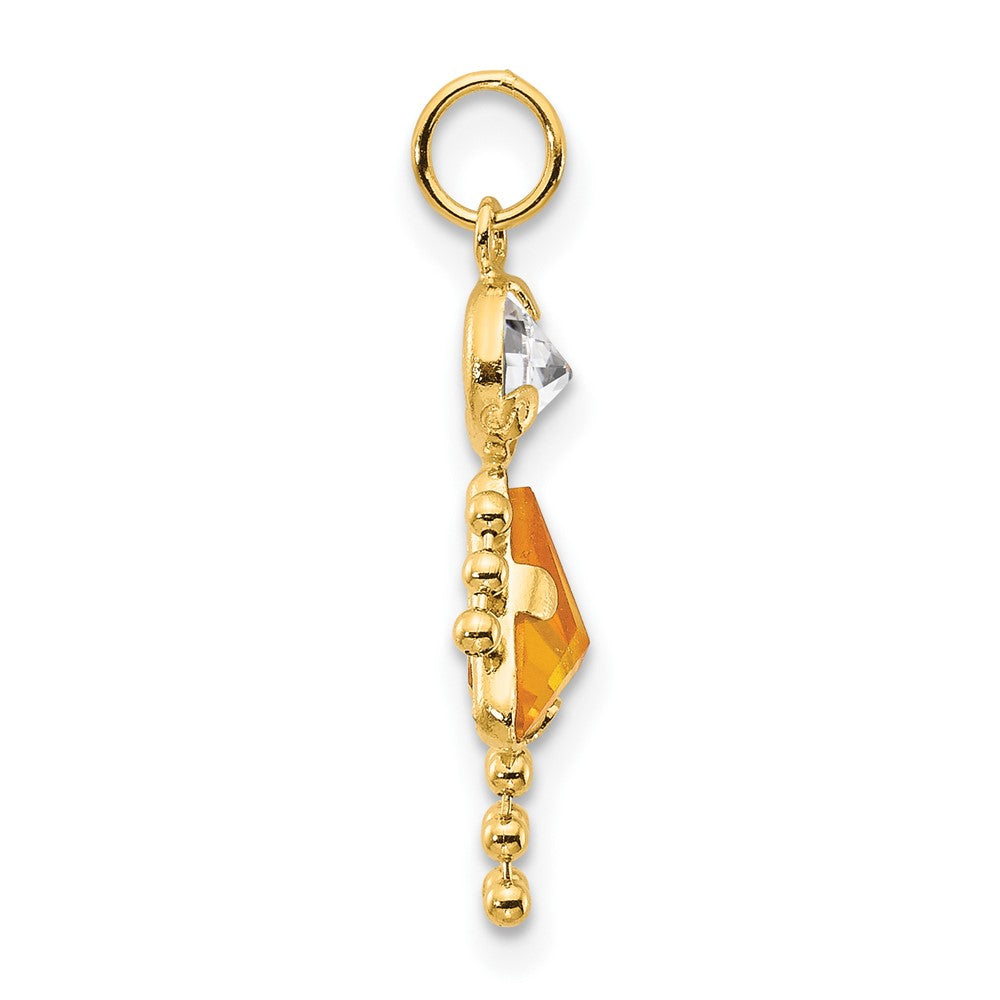 14K Gelbgold 14K November Mädchen Geburtsstein Charm
