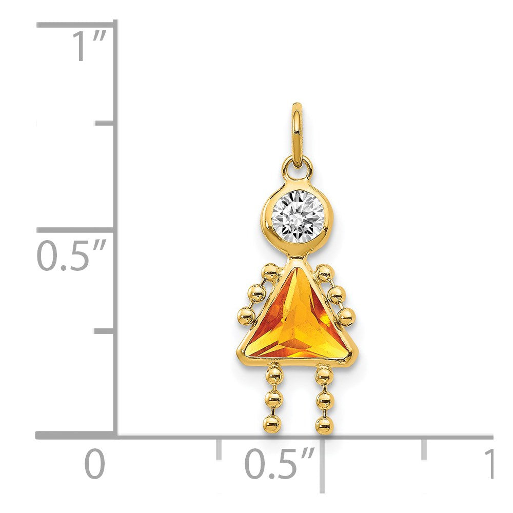 14K Gelbgold 14K November Mädchen Geburtsstein Charm