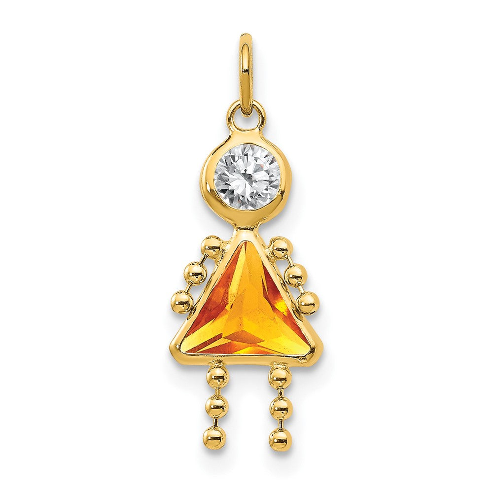 14K Gelbgold 14K November Mädchen Geburtsstein Charm