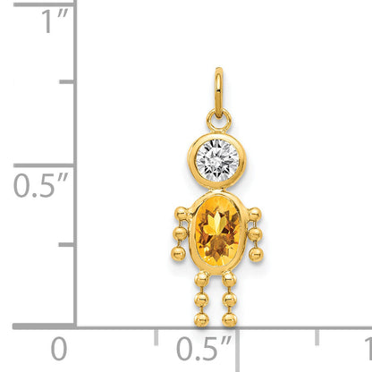 14K Gelbgold 14K November Junge Geburtsstein Charm