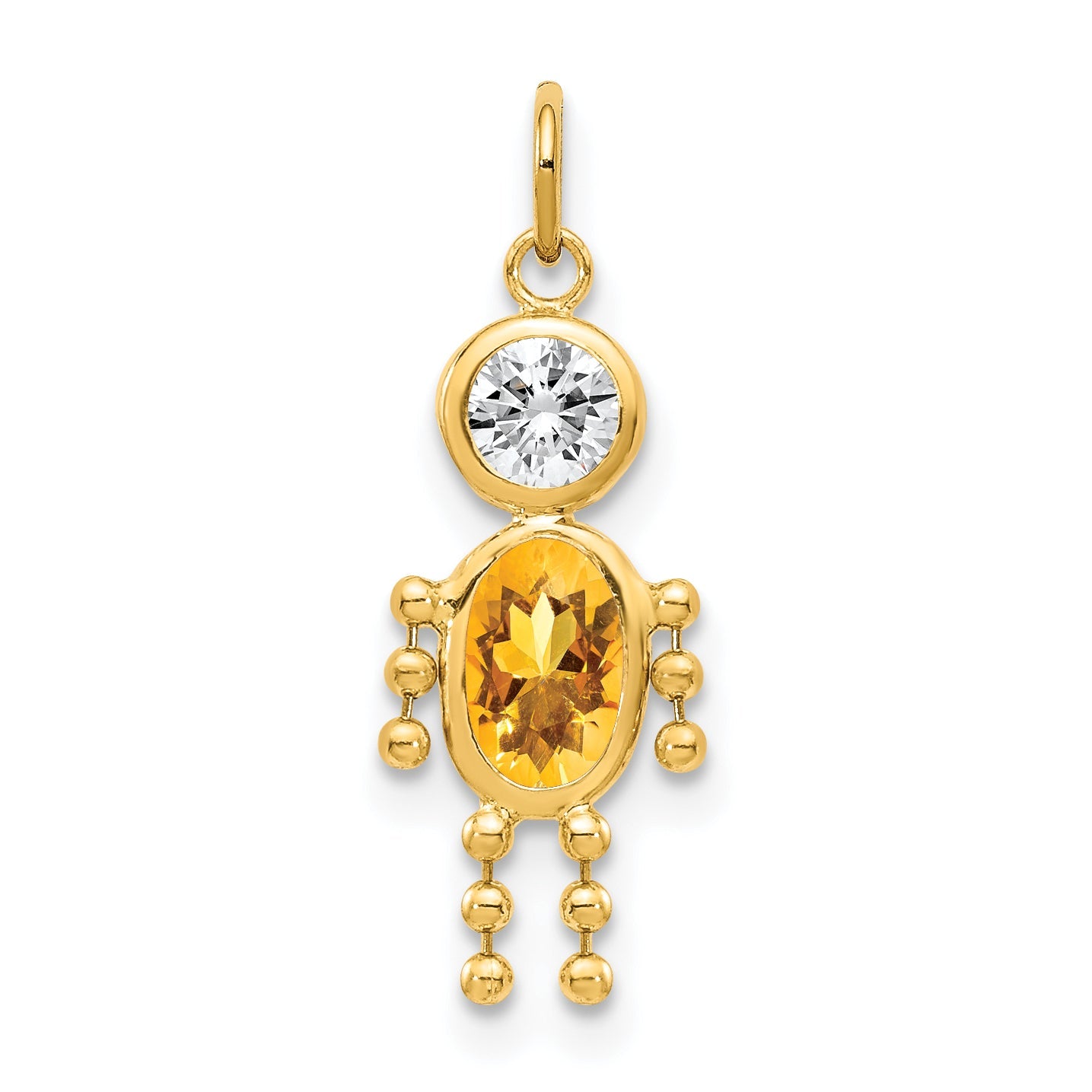 14K Gelbgold 14K November Junge Geburtsstein Charm