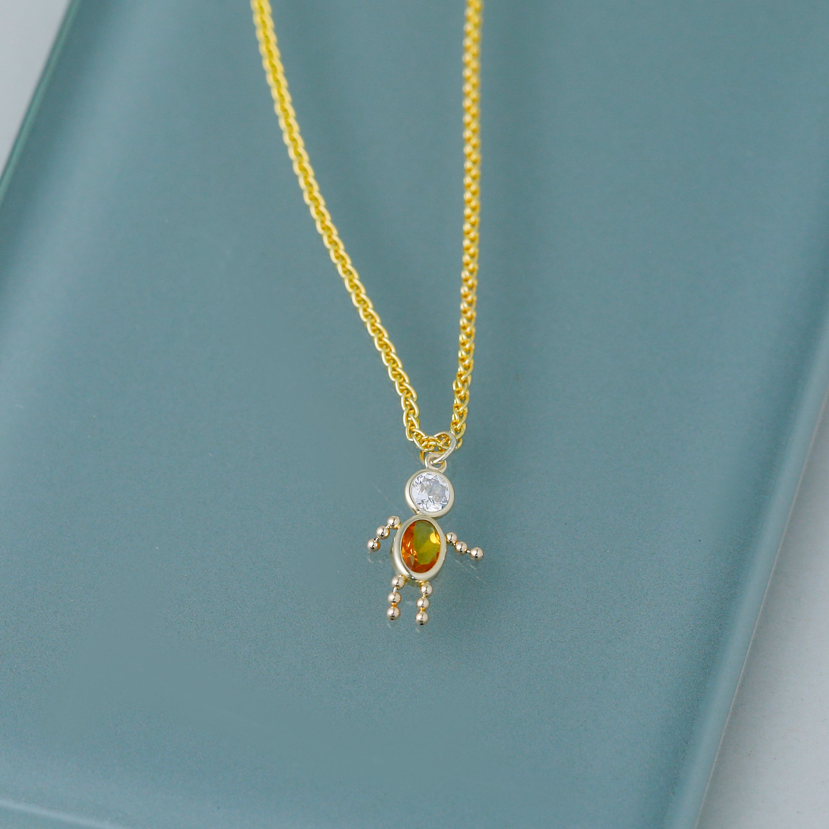 14K Gelbgold 14K November Junge Geburtsstein Charm