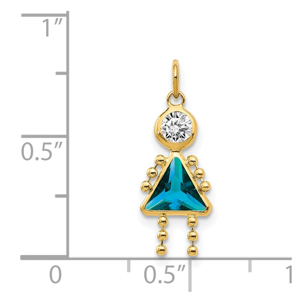 14K Gelbgold 14K December Mädchen Geburtsstein Charm