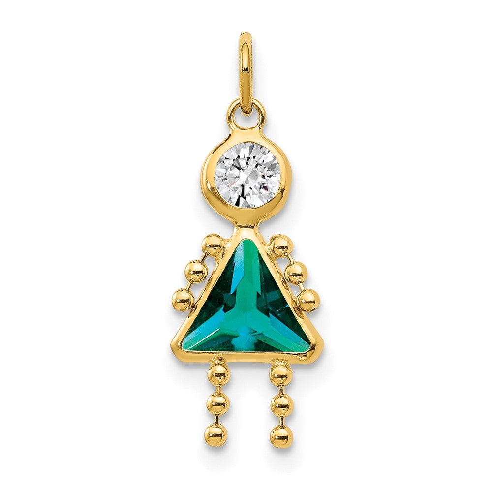 14K Gelbgold 14K December Mädchen Geburtsstein Charm