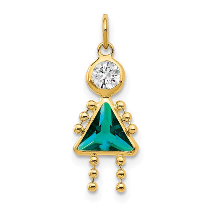 14K Gelbgold 14K December Mädchen Geburtsstein Charm
