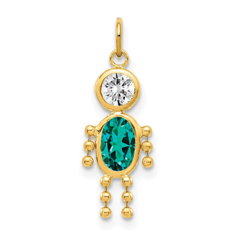 14K Gelbgold 14K December Junge Geburtsstein Charm