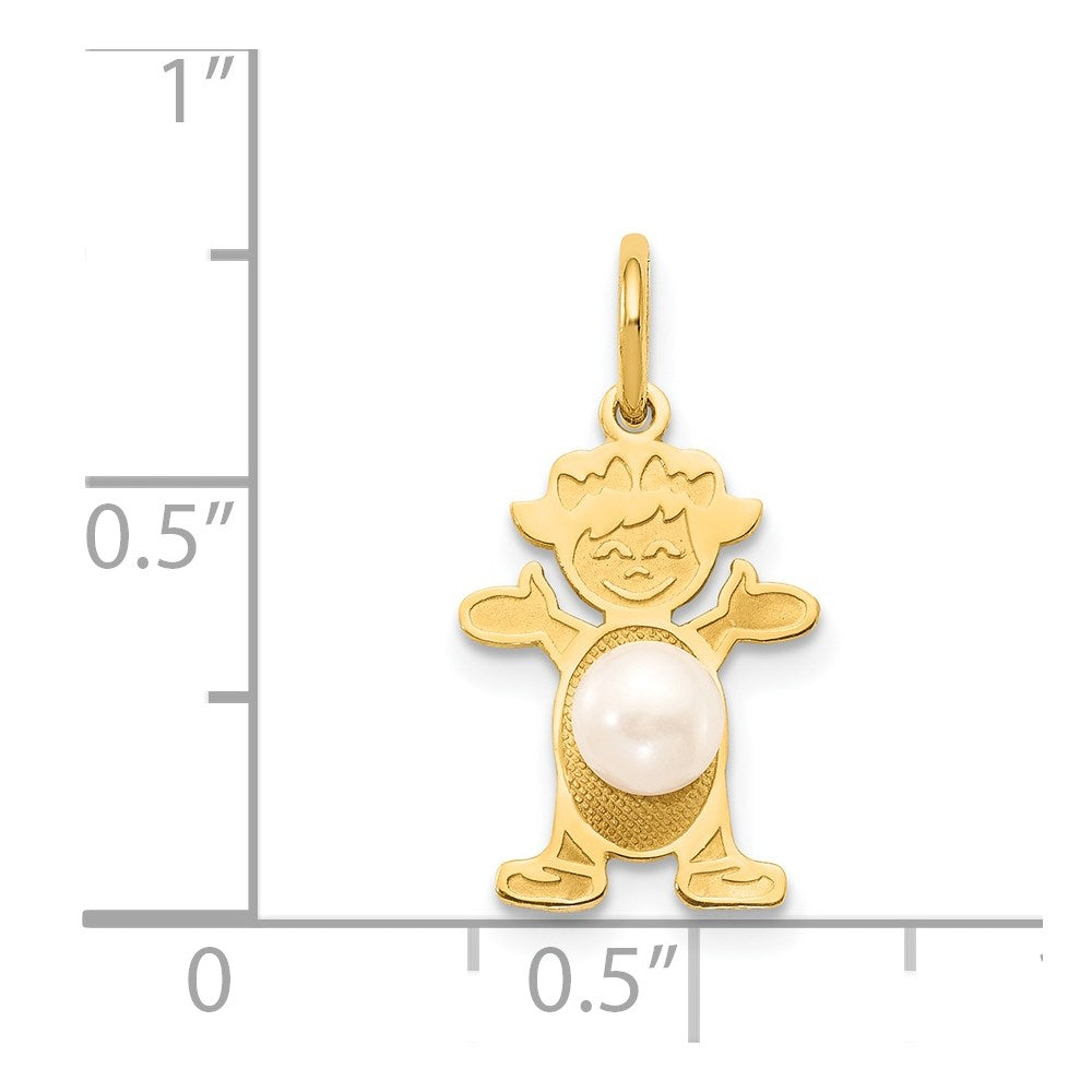 14K Gelbgold 14K Mädchen 4mm Fw Zuchtperle -june