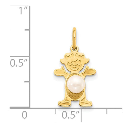 14K Gelbgold 14K Mädchen 4mm Fw Zuchtperle -june