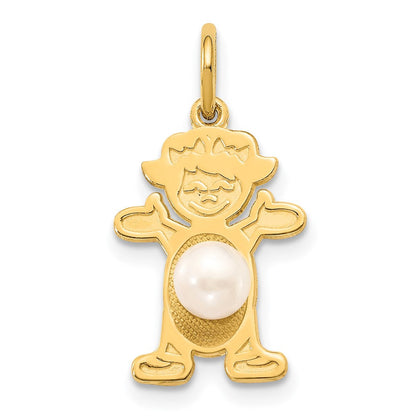 14K Gelbgold 14K Mädchen 4mm Fw Zuchtperle -june