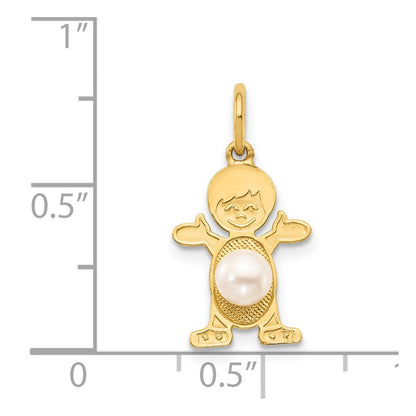 14K Gelbgold 14K Junge 4mm Fw Zuchtperle -june