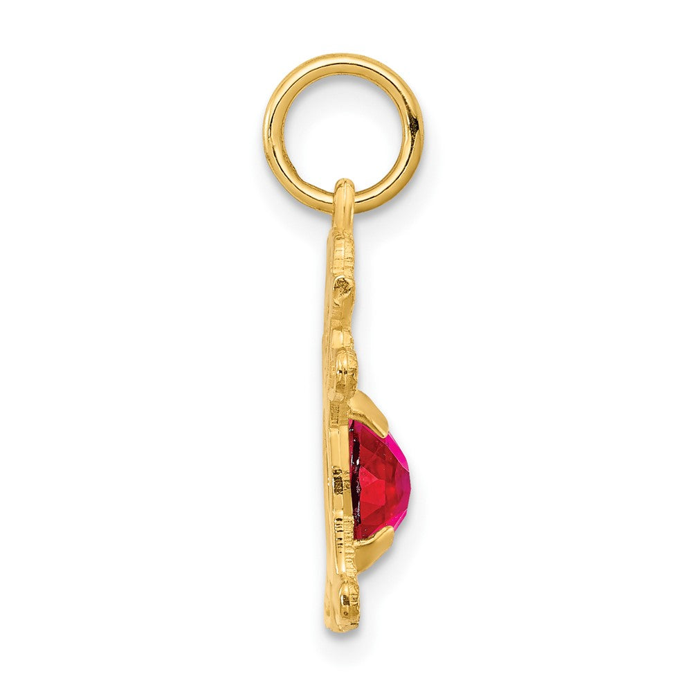14K Gelbgold Mädchen 6x4 Oval Echt Rubin-july