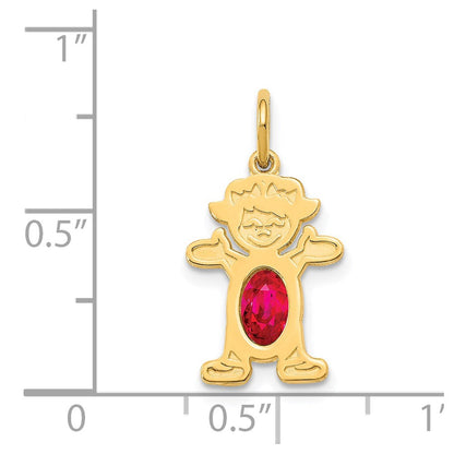 14K Gelbgold Mädchen 6x4 Oval Echt Rubin-july