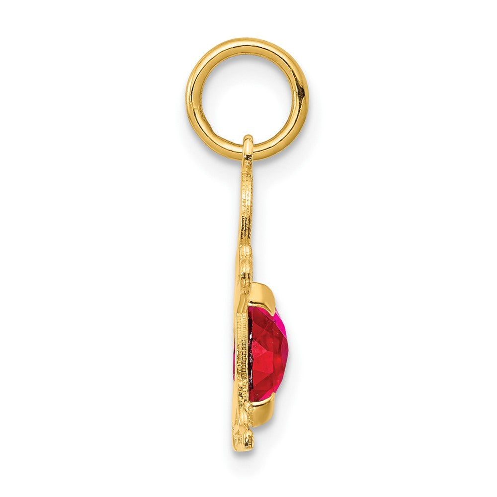 14K Gelbgold 14K Junge 6x4 Oval Echt Rubin-july