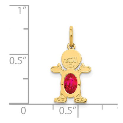 14K Gelbgold 14K Junge 6x4 Oval Echt Rubin-july