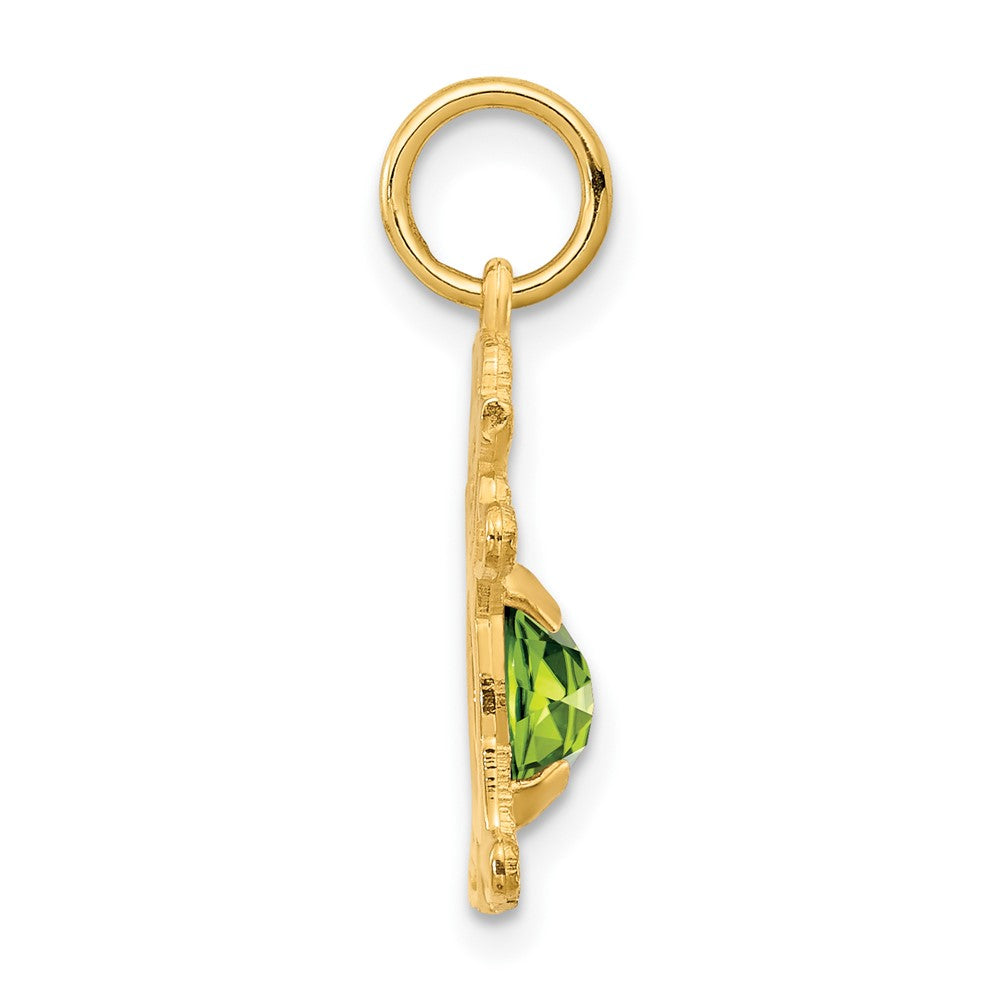 14K Gelbgold 14K Mädchen 6x4 Oval Echt Peridot-august