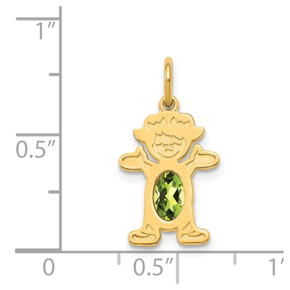 14K Gelbgold 14K Mädchen 6x4 Oval Echt Peridot-august