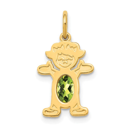 14K Gelbgold 14K Mädchen 6x4 Oval Echt Peridot-august