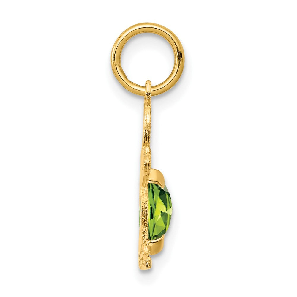 14K Gelbgold 14K Junge 6x4 Oval Echt Peridot-august