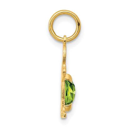 14K Gelbgold 14K Junge 6x4 Oval Echt Peridot-august