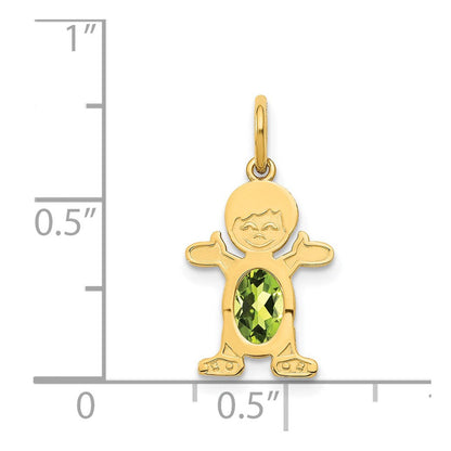14K Gelbgold 14K Junge 6x4 Oval Echt Peridot-august