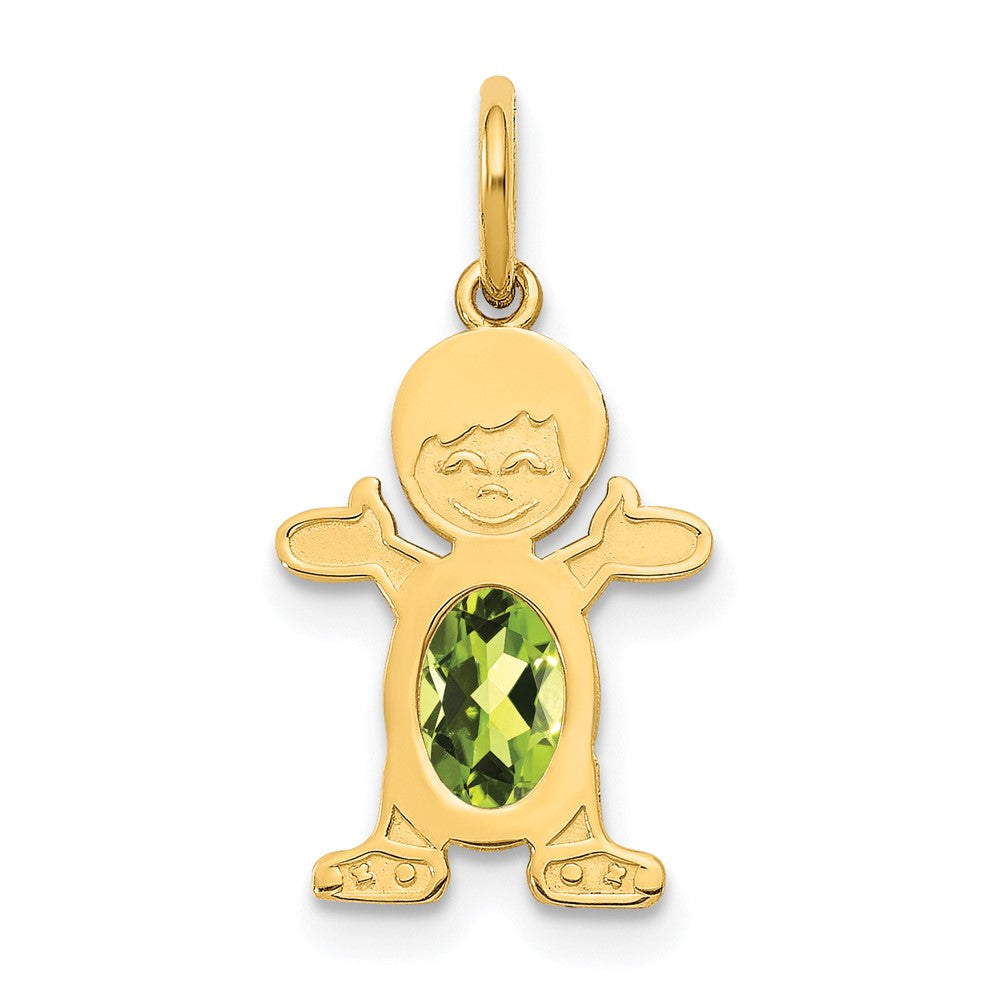 14K Gelbgold 14K Junge 6x4 Oval Echt Peridot-august