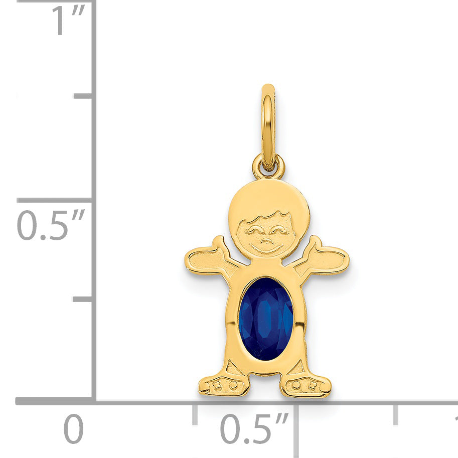 14K Gelbgold 14K Junge 6x4 Oval Echt Saphir-september