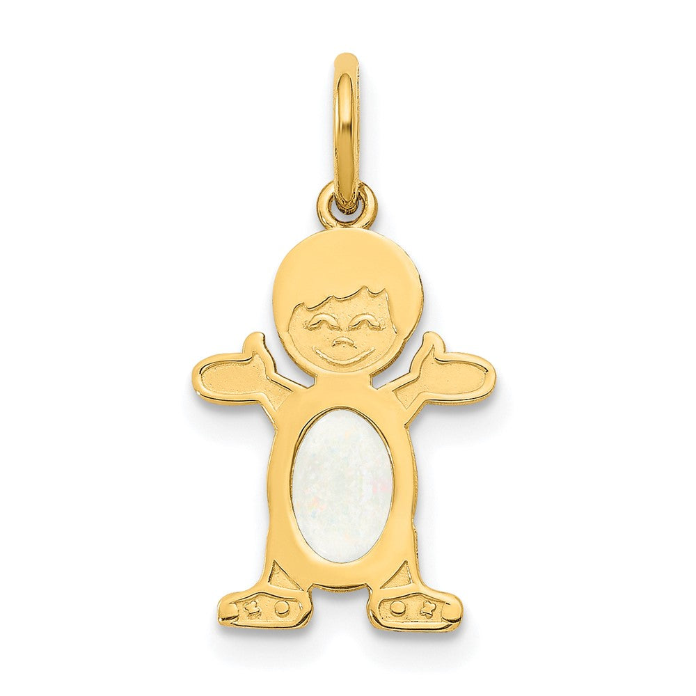 14K Gelbgold 14K Junge 6x4 Oval Echt Opal-october