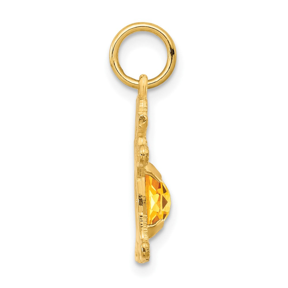 14K Gelbgold 14K Mädchen 6x4 Oval Echt Citrin-november