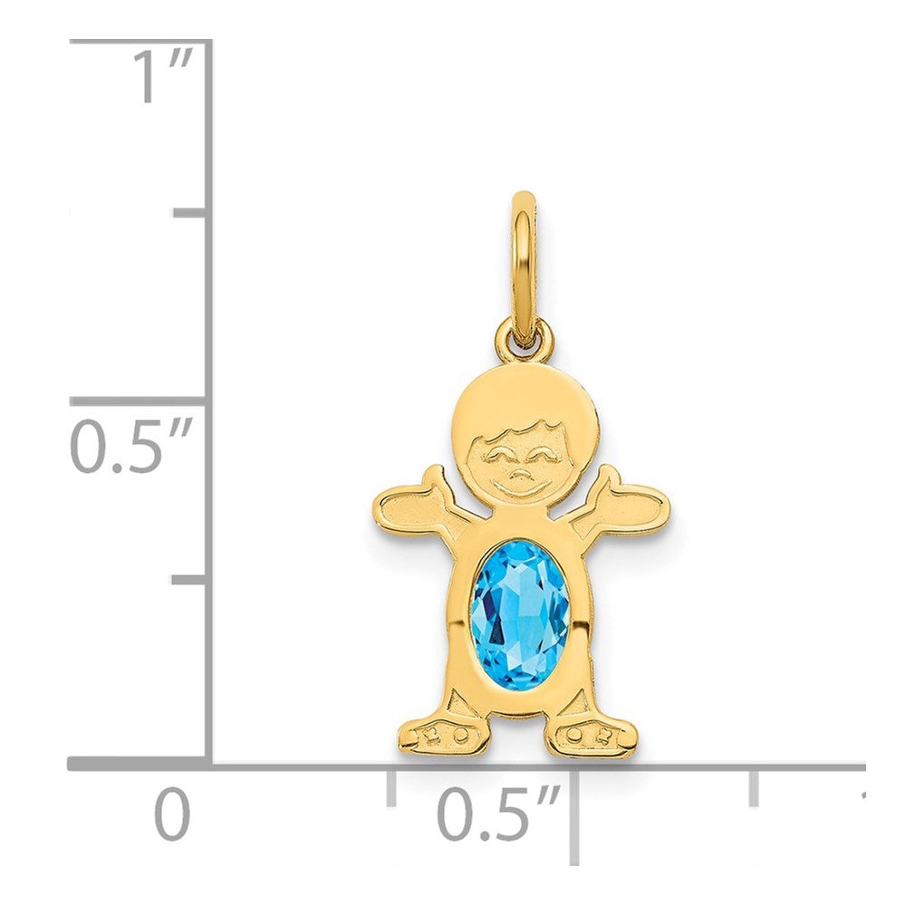 14K Gelbgold 14K Junge 6x4 Oval Echt Blautopas -december