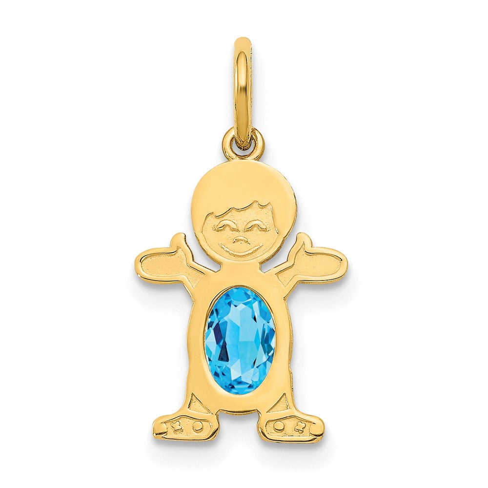 14K Gelbgold 14K Junge 6x4 Oval Echt Blautopas -december