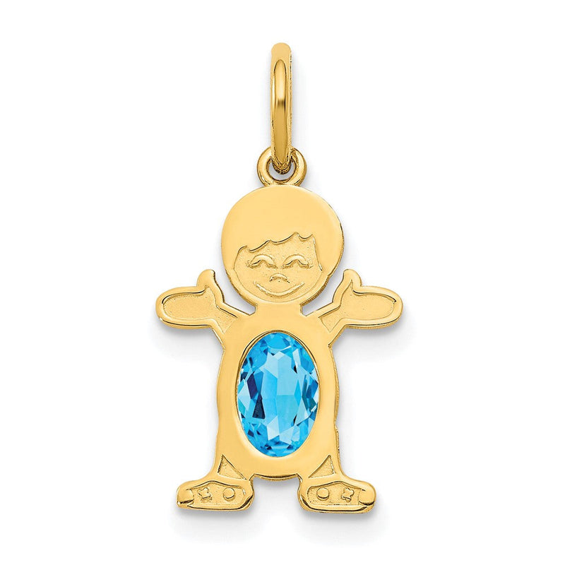14K Gelbgold 14K Junge 6x4 Oval Echt Blautopas -december