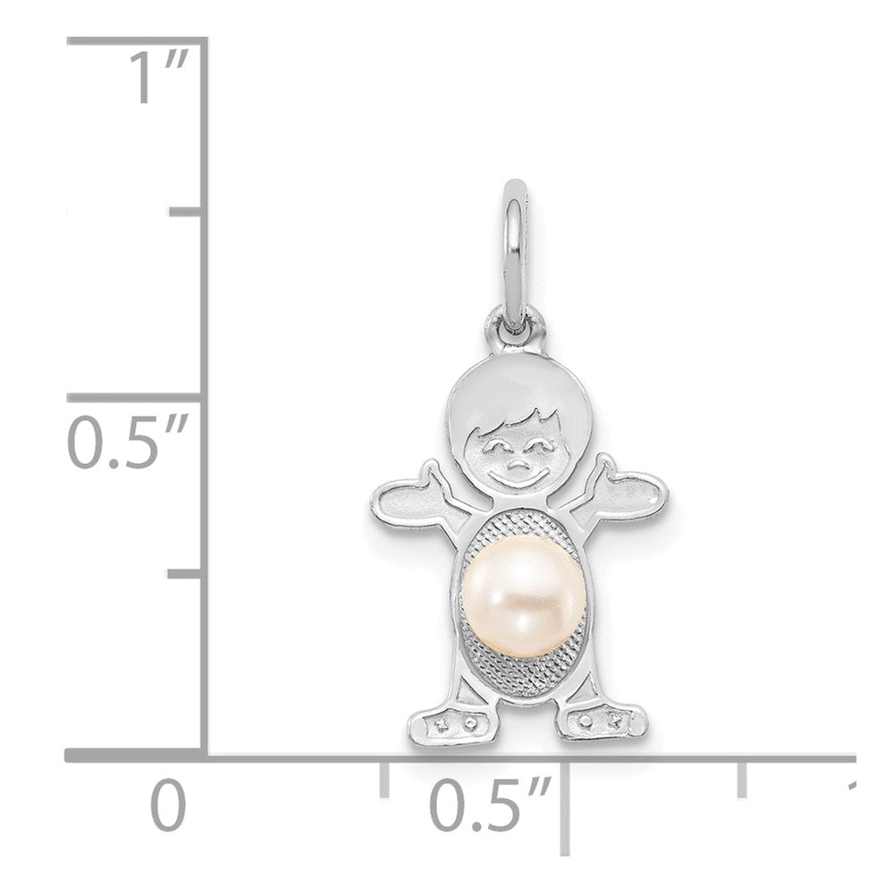 14K Weißgold 14K Weißgold Junge 4mm Fw Zuchtperle -june