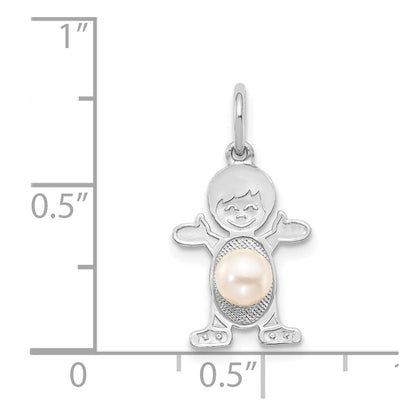 14K Weißgold 14K Weißgold Junge 4mm Fw Zuchtperle -june
