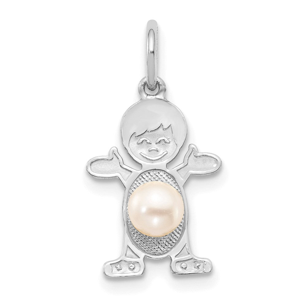 14K Weißgold 14K Weißgold Junge 4mm Fw Zuchtperle -june