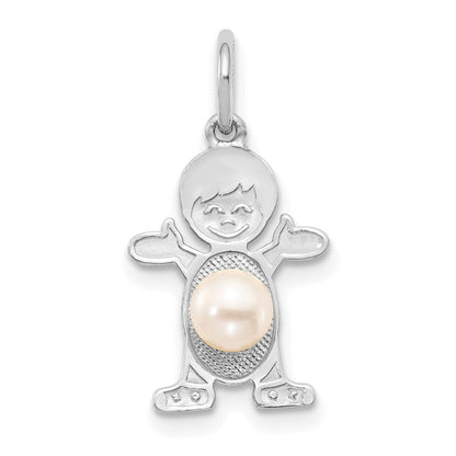 14K Weißgold 14K Weißgold Junge 4mm Fw Zuchtperle -june