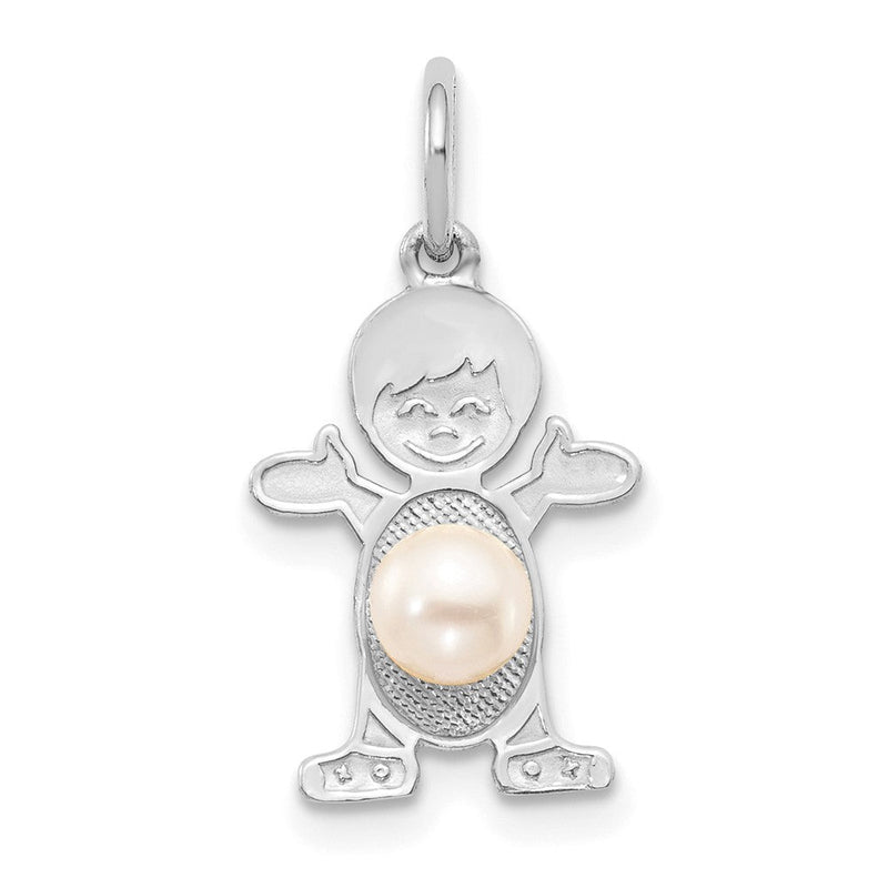 14K Weißgold 14K Weißgold Junge 4mm Fw Zuchtperle -june