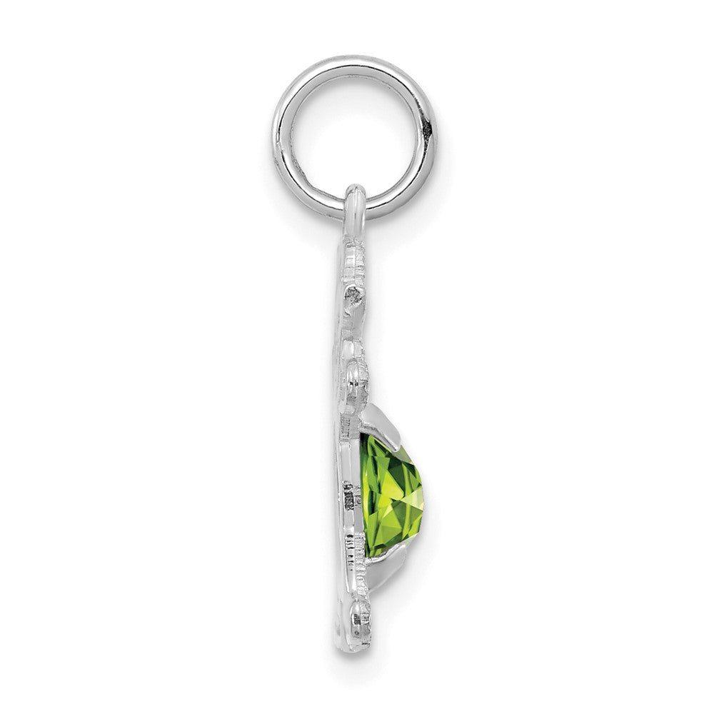 14K Weißgold 14K Weißgold Mädchen 6x4 Oval Echt Peridot-august