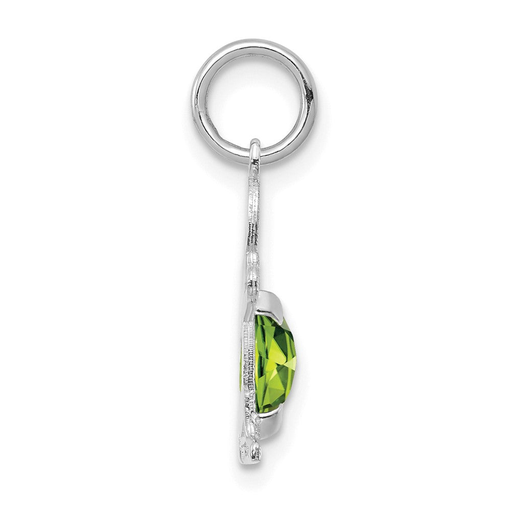 14K Weißgold 14K Weißgold Junge 6x4 Oval Echt Peridot-august