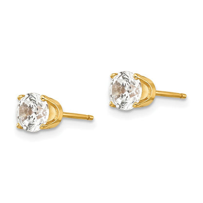 14K Gelbgold 5 mm Zirkonia-Ohrstecker