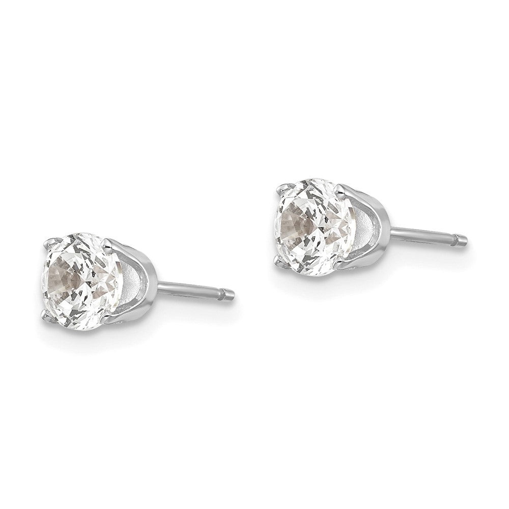 14K Weißgold Ohrstecker mit Zirkonia, 5 mm