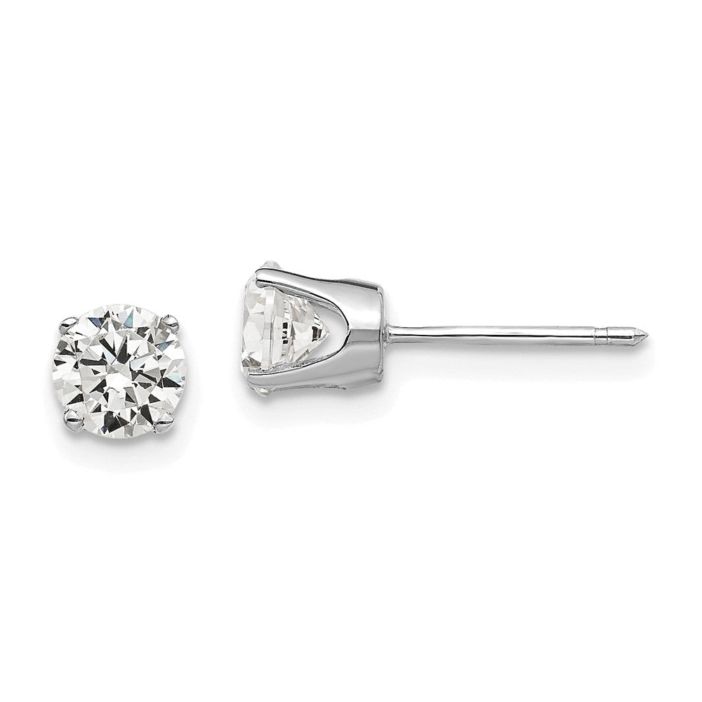 14K Weißgold Ohrstecker mit Zirkonia, 5 mm