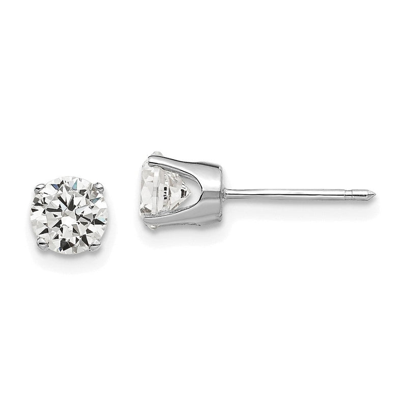 14K Weißgold Ohrstecker mit Zirkonia, 5 mm