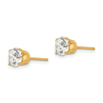 14K Gelbgold Ohrstecker mit Zirkonia, 5,5 mm