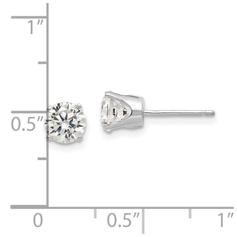 14K Weißgold Ohrstecker mit Zirkonia, 5,5 mm