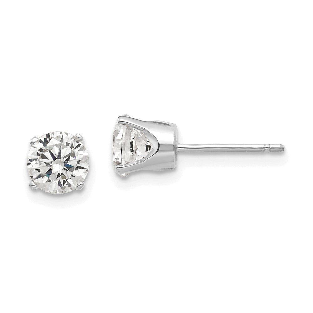 14K Weißgold Ohrstecker mit Zirkonia, 5,5 mm