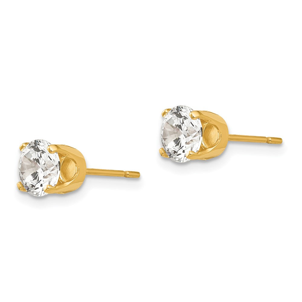 14K Gelbgold Ohrstecker mit Zirkonia, 5,75 mm