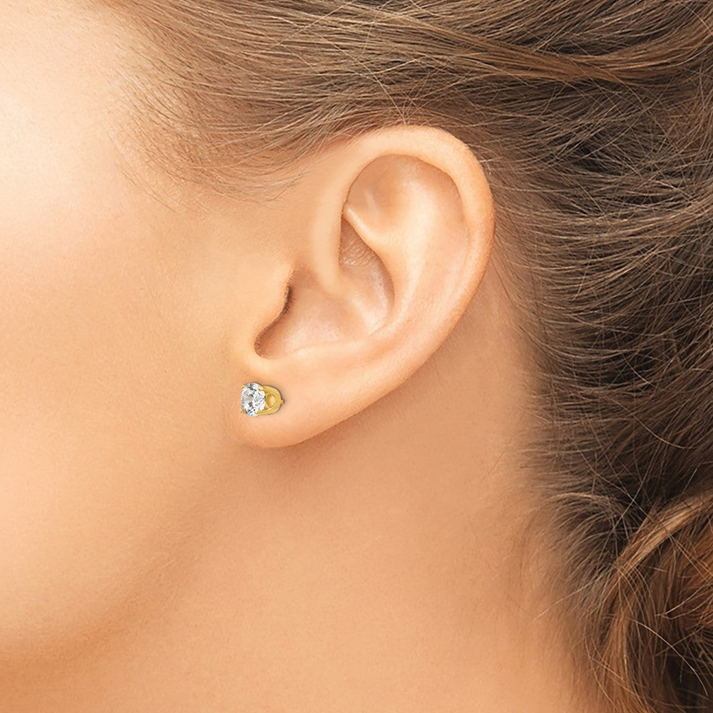 14K Gelbgold Ohrstecker mit Zirkonia, 5,75 mm