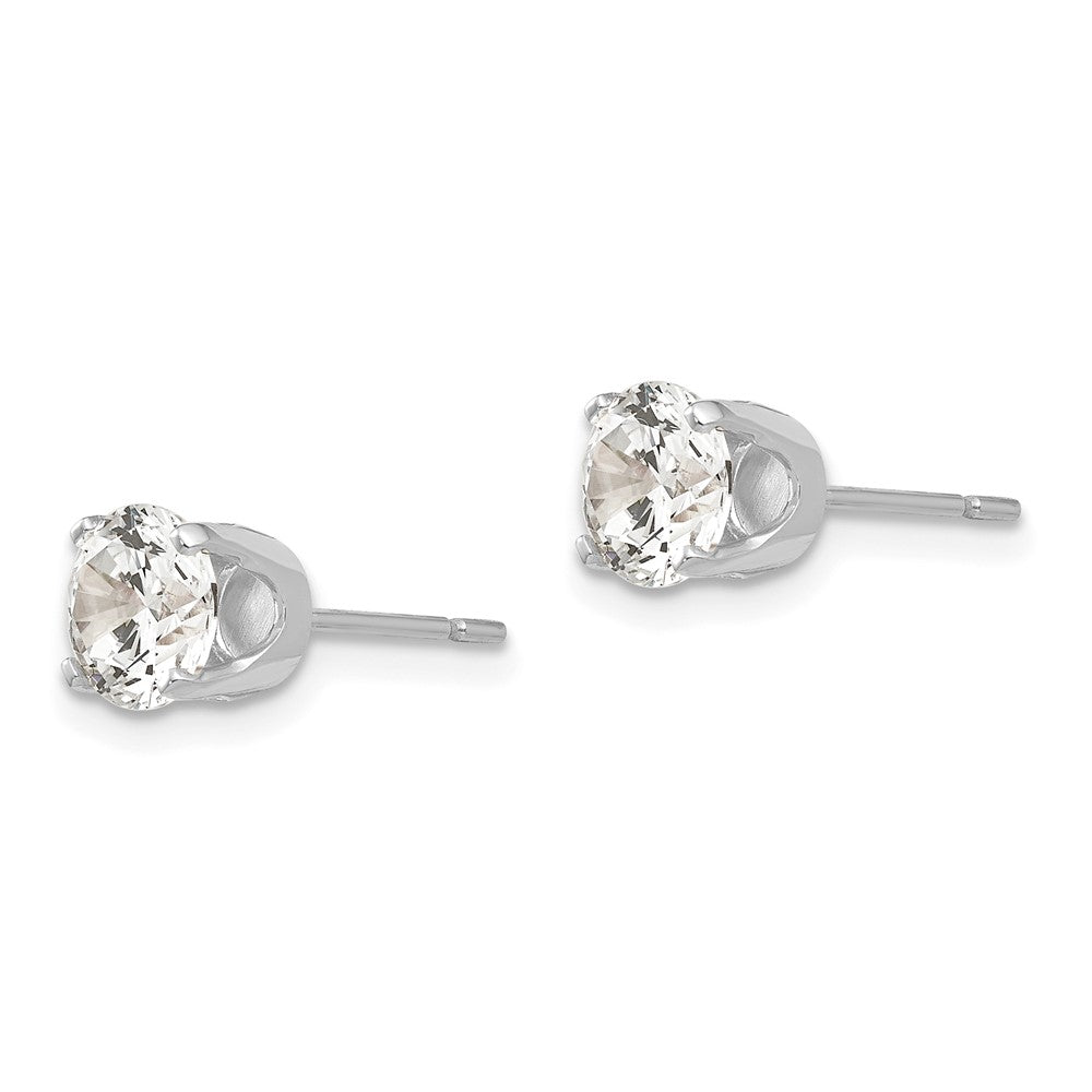 14K Weißgold Ohrstecker mit Zirkonia, 5,75 mm
